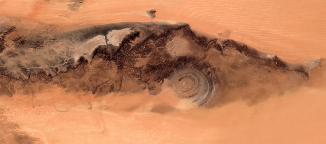 Satellite view of desert geography